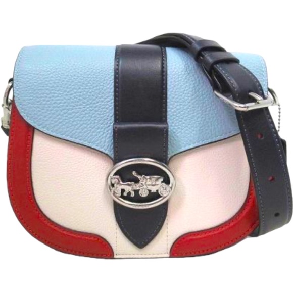 Coach Handbags - NWT Coach
GEORGIE SADDLE LEATHER BAG IN COLOR-BLOCK  (shoulder or crossbody)